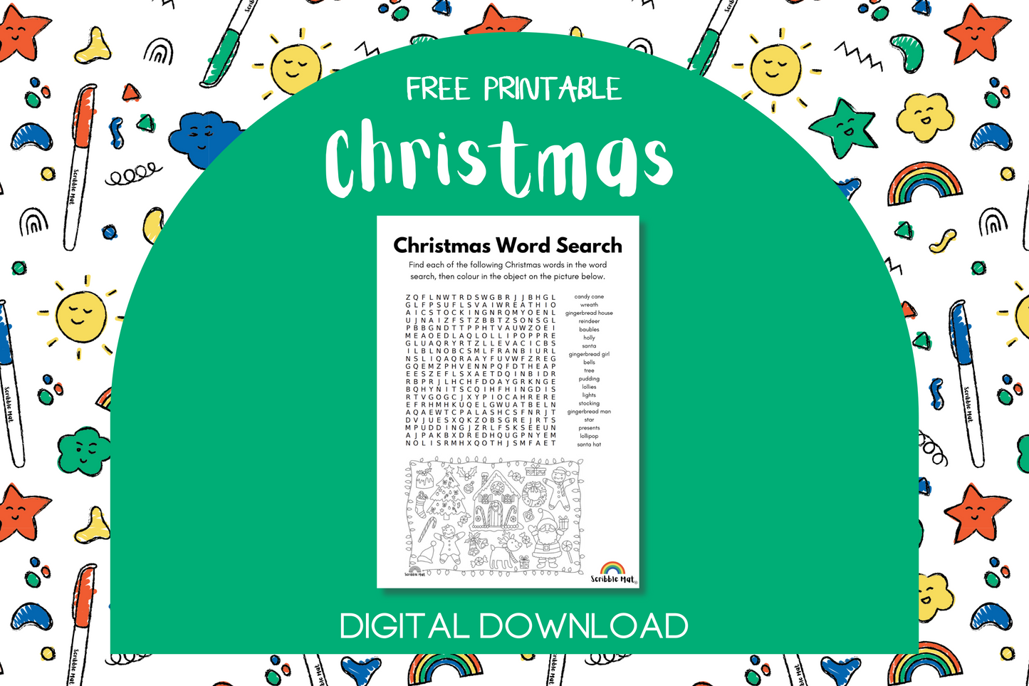 Printable - Christmas Word Search - FREE Digital Download