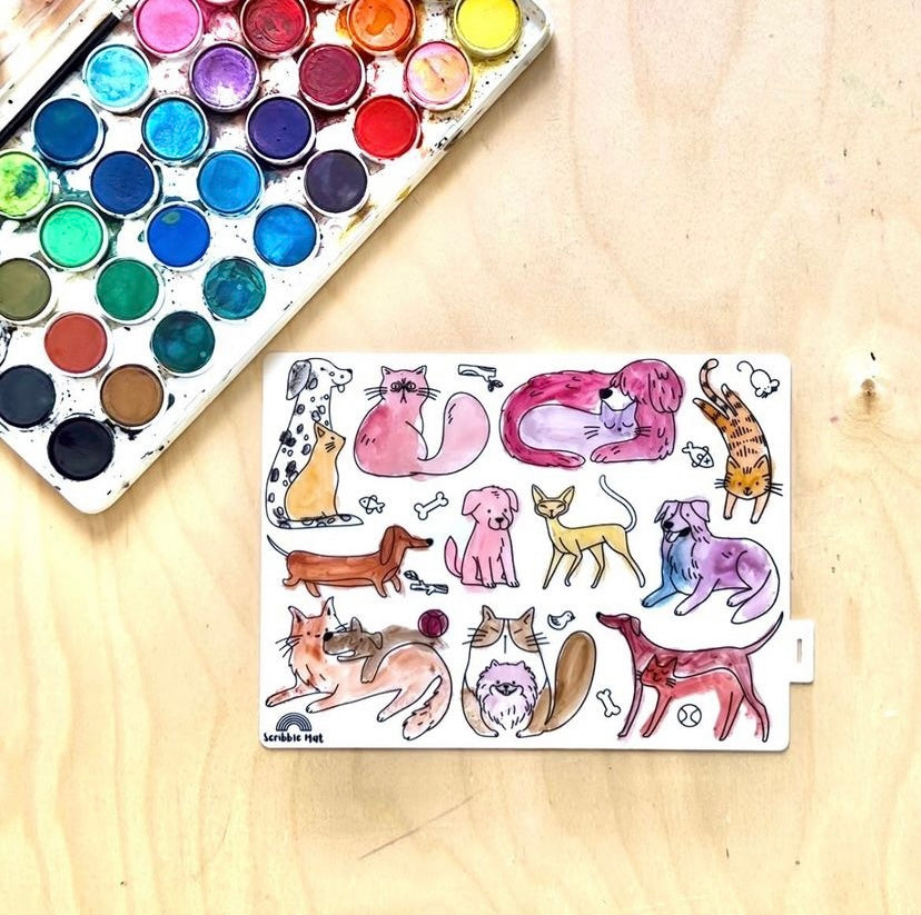 Mini - Cats & Dogs Reusable Scribble Mat