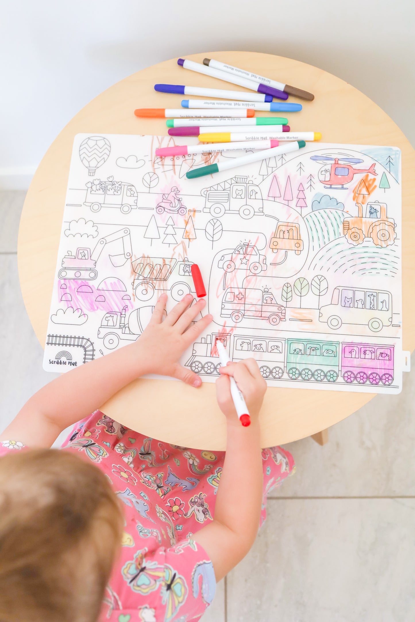 12 Washable Pens in Felt Pencil Case