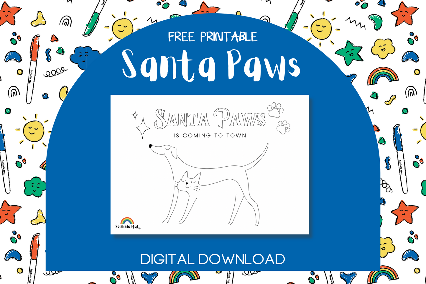 Printable - Santa Paws - FREE Digital Download