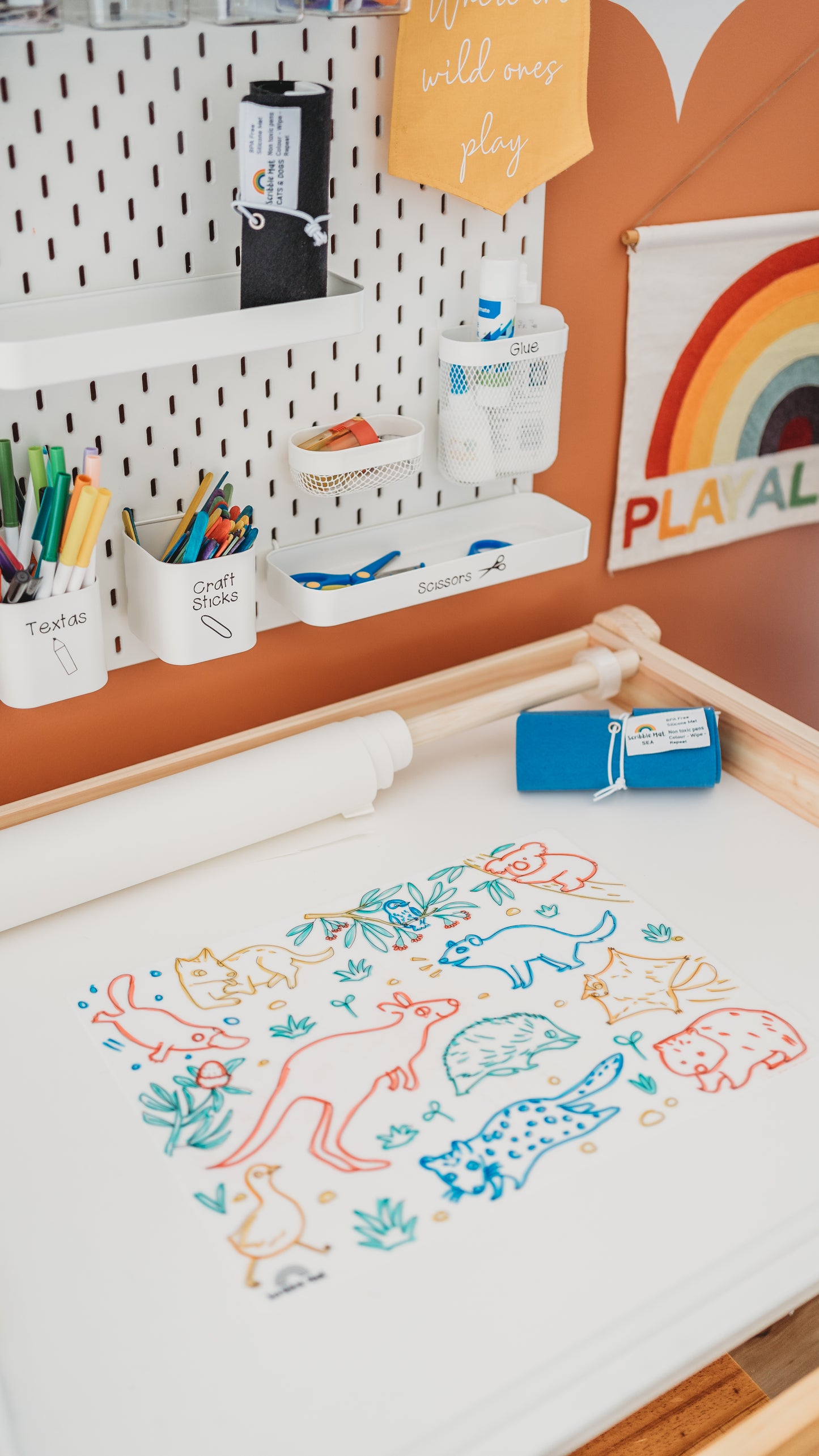 Baby Australian Animals Reusable Scribble Mat