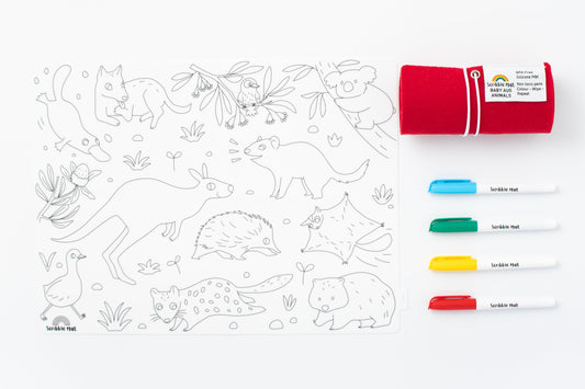 Baby Australian Animals Reusable Scribble Mat