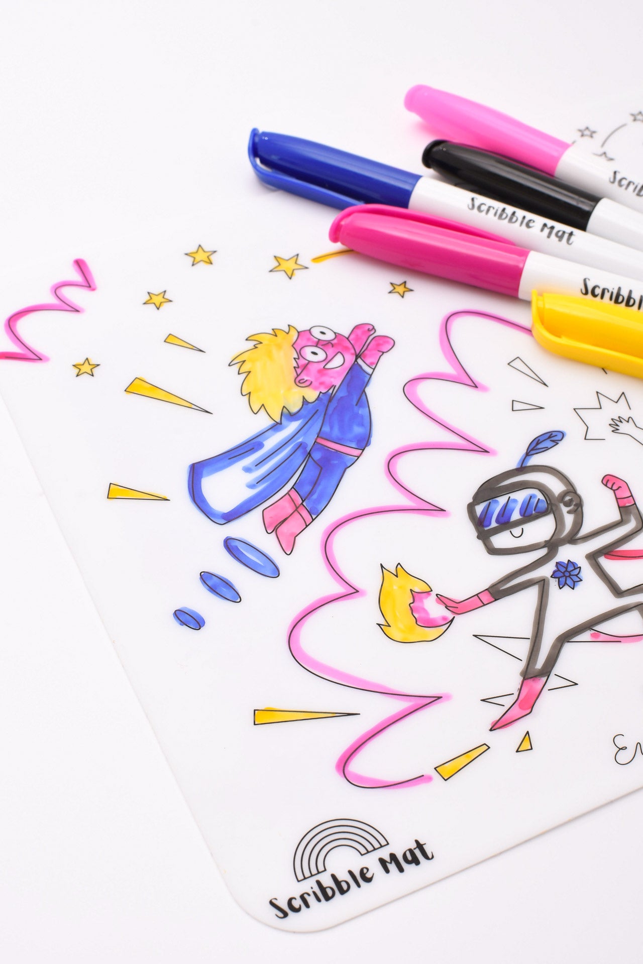 Superhero Kids Reusable Scribble Mat
