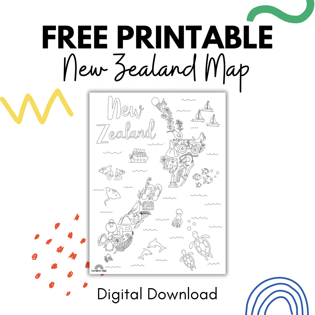 Printable - New Zealand Map - FREE Digital Download