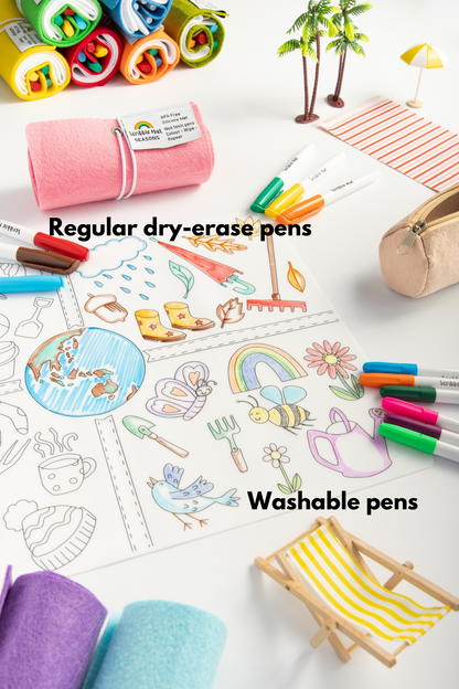 12 Washable Pens in Felt Pencil Case