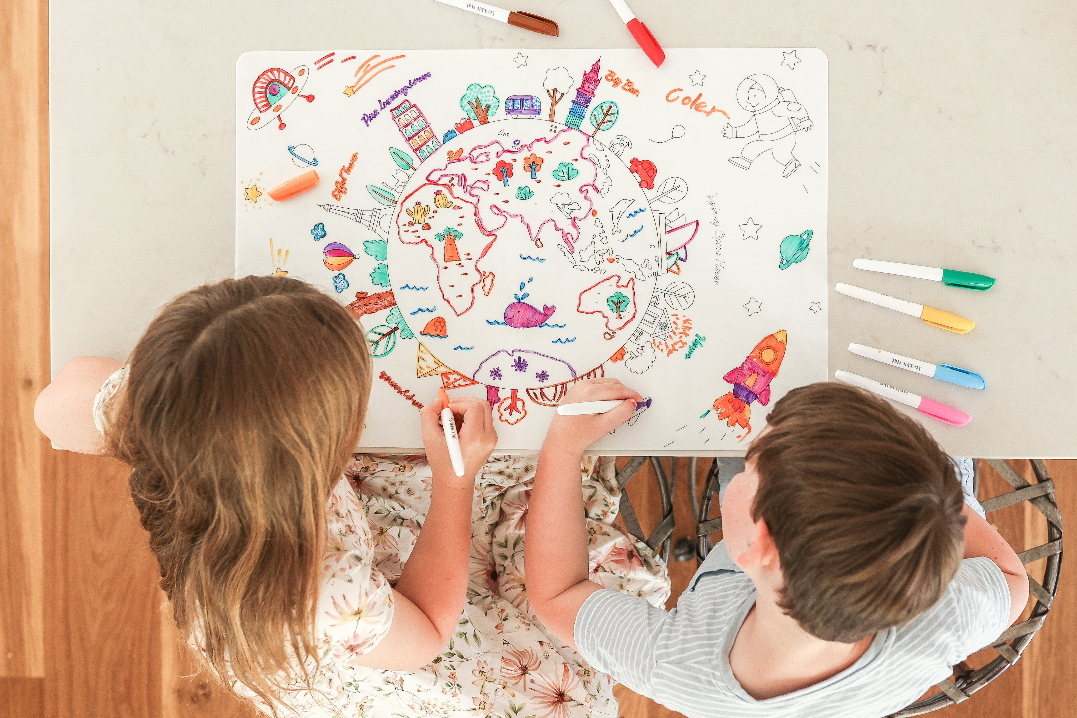 Scribble Mat Reusable Silicone Colouring in Mats