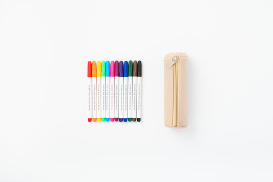12 Washable Pens in Felt Pencil Case