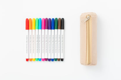 12 Washable Pens in Felt Pencil Case