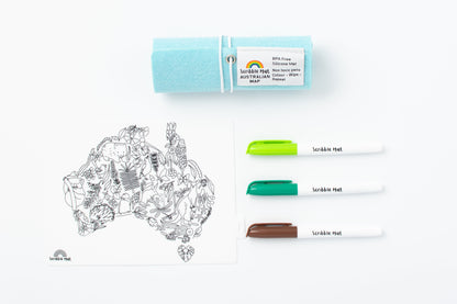 Mini - Australian Map Reusable Scribble Mat